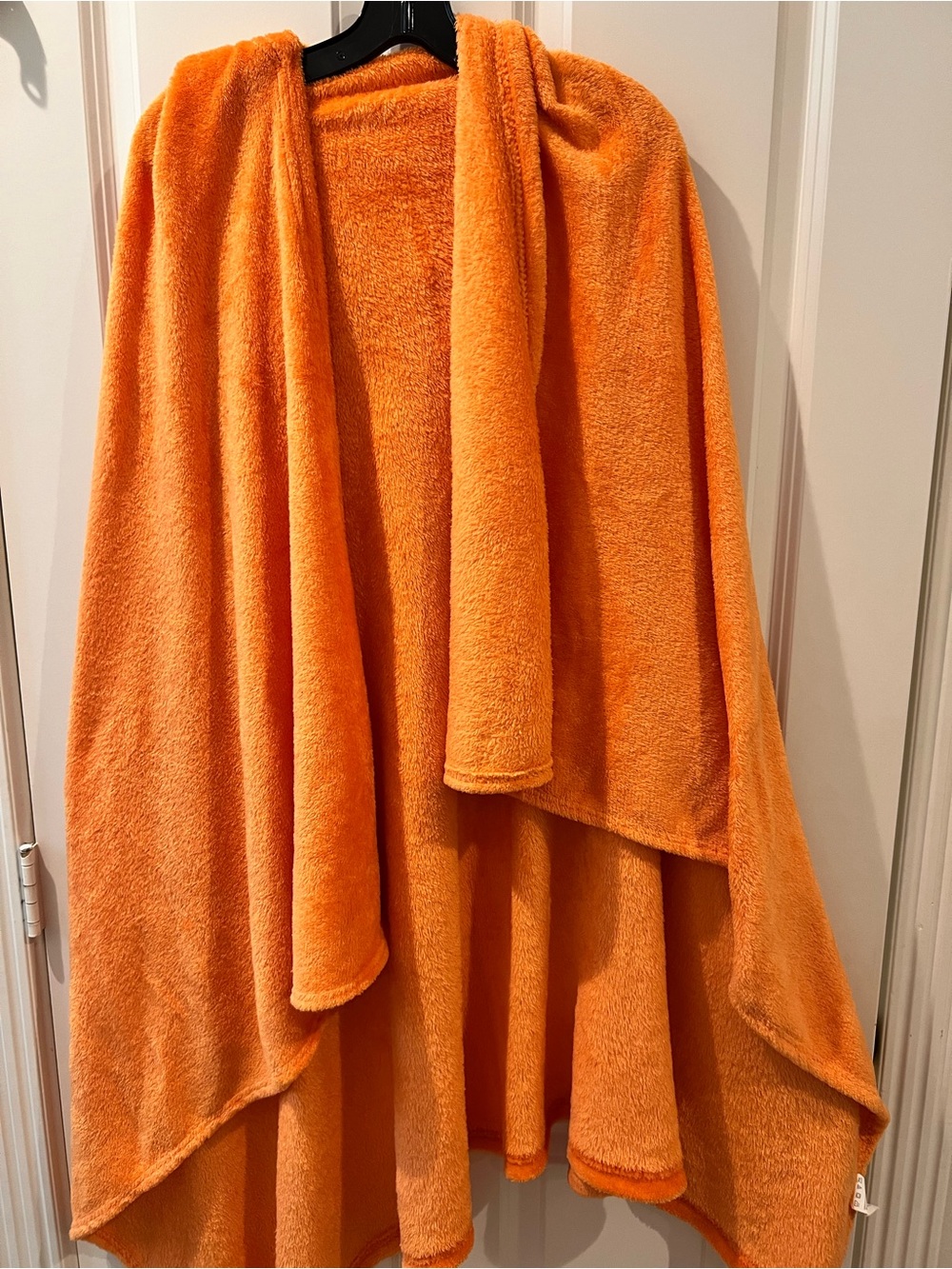 Plush Orange Fox Hooded Wrap - Soft Cozy Layer